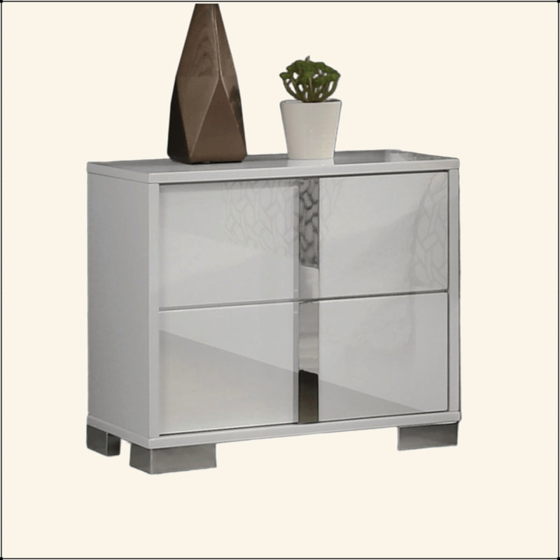 Table de chevet contemporaine classique 1pc, Blanc