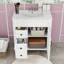 Meuble-lavabo compact autoportant avec lavabo en céramique, charnières à fermeture en douceur et grand espace de rangement-569757332