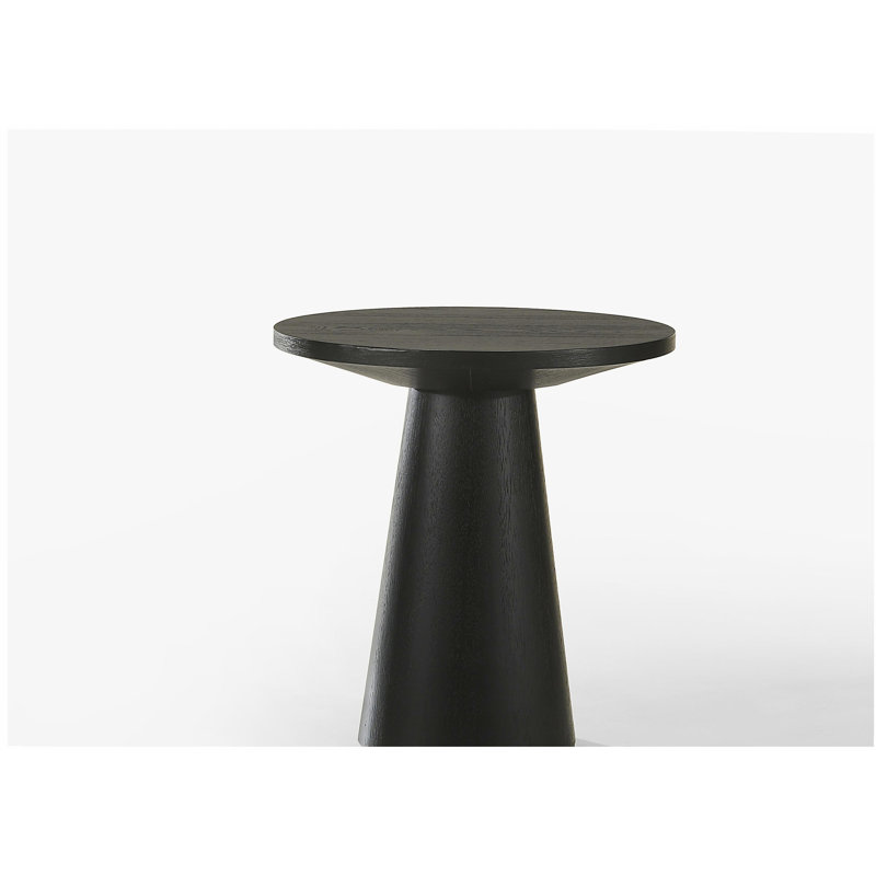 Console ronde noire l 20 po avec base piédestal Jasper