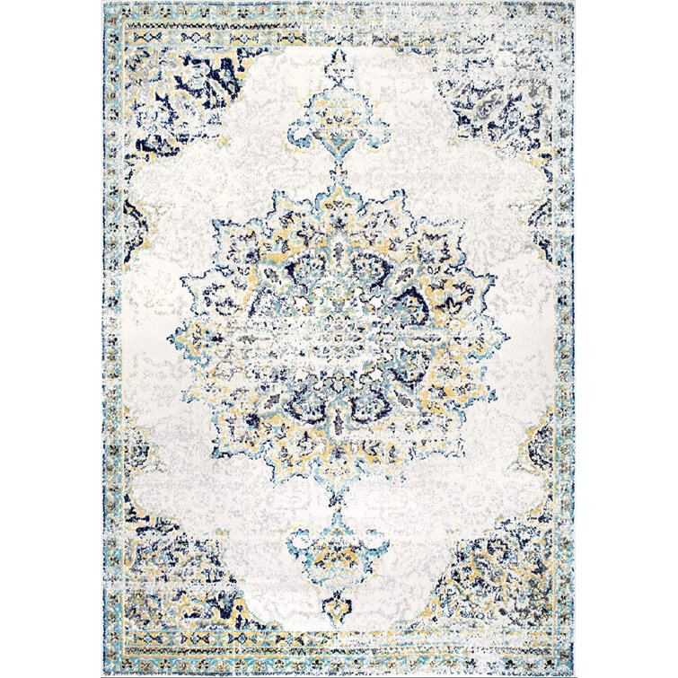 Bungalow Rose Machine Braided Blue Machine Washable Indoor/Outdoor Rug