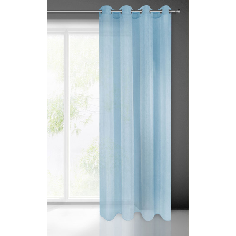 Kadija Eyelet Sheer Curtain, 250cm H x 140cm W, Blue