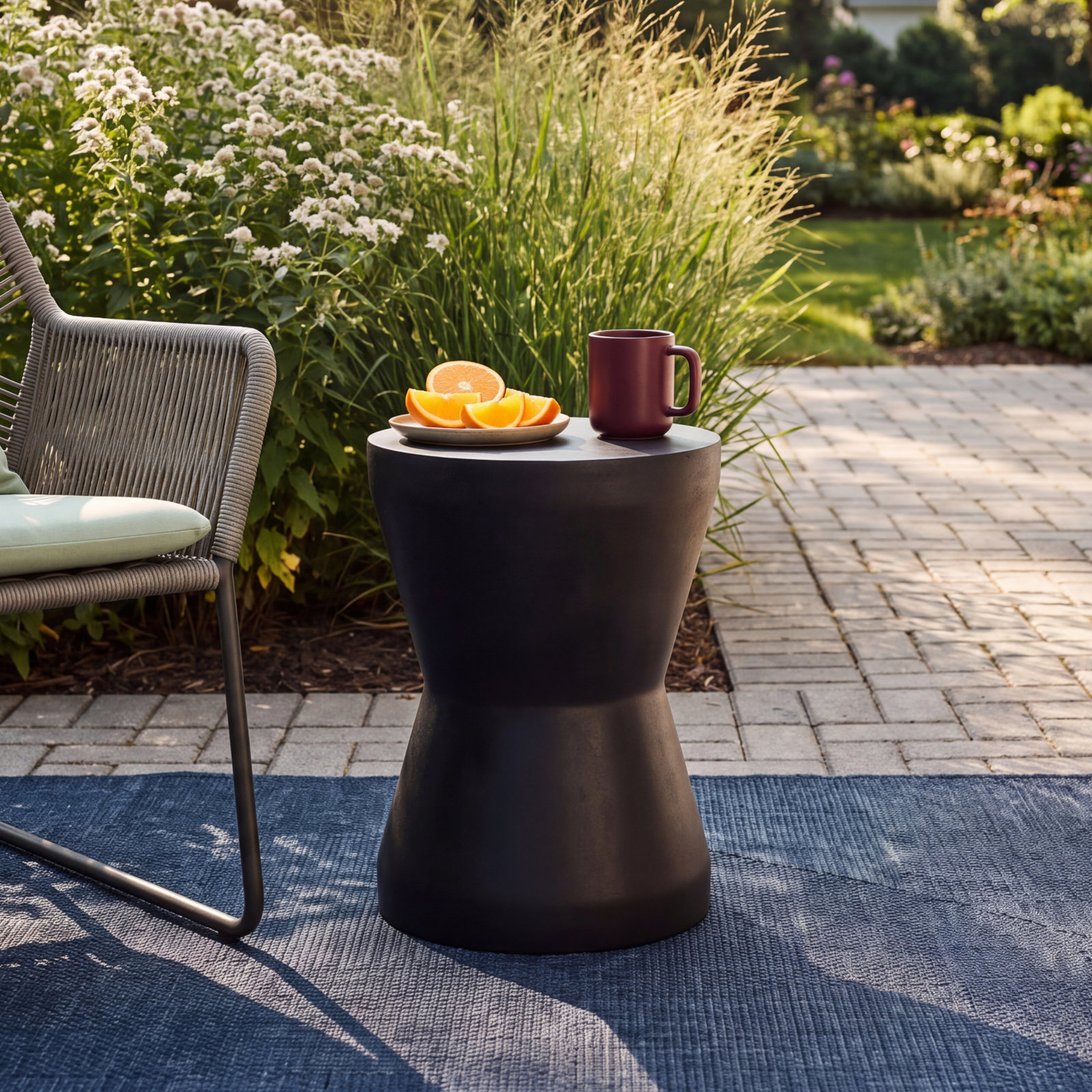 Zenni 12" Patio Side Table, Black