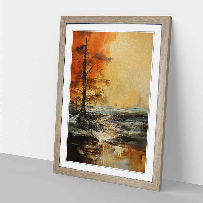 Landscape Gestural - Framed Print, Oak , 64cm H x 46cm W x 2cm D