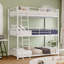 Triple lits simples superposés, lit superposé simple au-dessus d'un lit simple en métal robuste pour enfants, lits superposés en métal avec garde-corps, échelle et rangement, facile à assembler-182109841