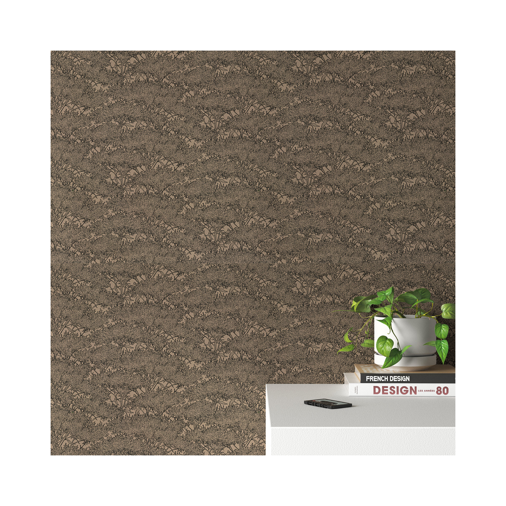 Leopold Floral Wallpaper, Brown