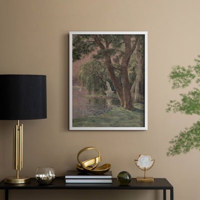 «Vintage Landscape CXV», reproduction encadrée - bois massif