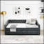 Lit de jour capitonné d'inspiration Mid-Century avec canapé-lit capitonné pour un siège et un sommeil élégants et confortables-653986434-653986432