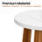 Alton 18” Round Outdoor Side Table With Solid Wood Base & Concrete Tabletop – Patio & Garden Use