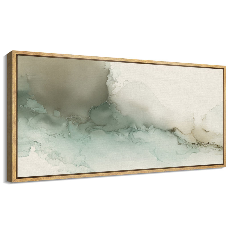 «Minimalist Wash Abstract Design», reproduction d'art sur toile encadrée très grande, Cadre naturel flottant