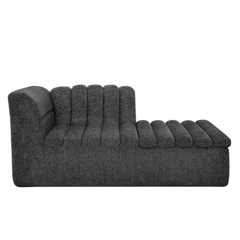 Canapé modulaire de 106 po en L avec méridienne, chenille, 3 sièges, sans installation, accoudoir ondulé en forme de vague - siège mi-moelleux, coussins, solution d'espace
