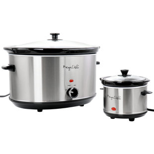 Megachef Round Triple 1.5 Quart Slow Cooker And Buffet Server In Brushed  Copper, Cookers & Steamers, Furniture & Appliances