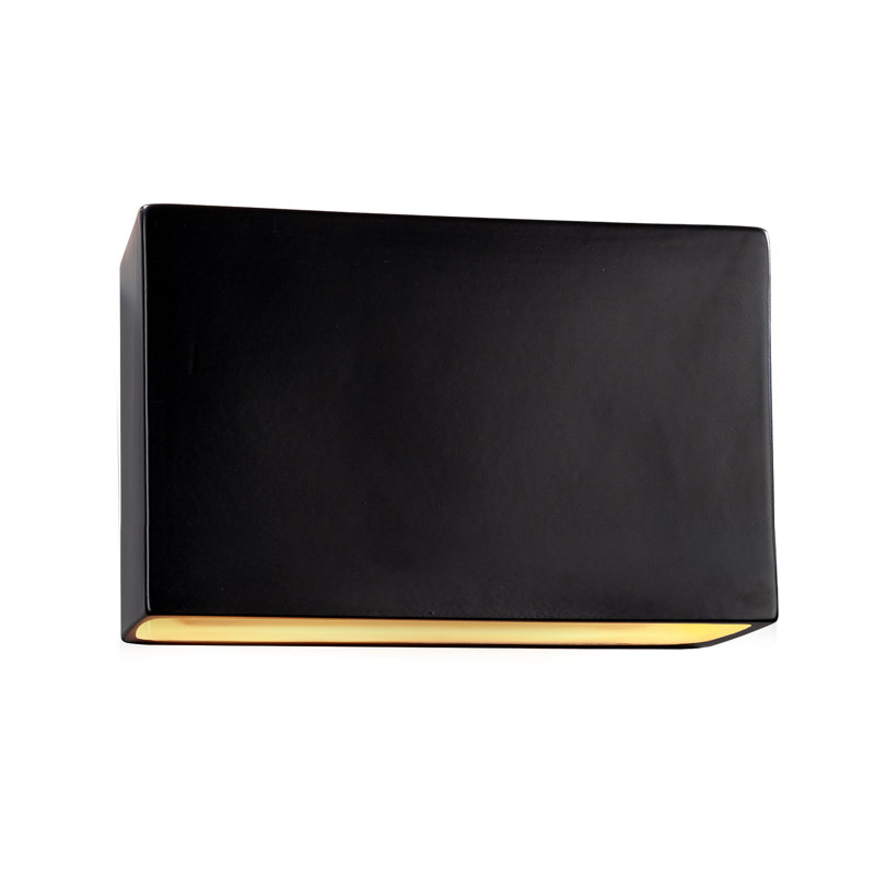 Applique murale encastrée 1 lumière à intensité variable Durso, Noir mat carbone, DEL, H 10 po x l 16,5 po x P 4 po