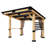 12 Ft. W X 10 Ft. D Outdoor Patio Metal‑Top Gazebo, Galvanized Steel Sloped Roof with Zipper Privacy Curtain, Pre‑Drilled Holes, Built‑in Ceiling Hooks & Side Shelves, All‑Season Wind Rain Snow Resistant