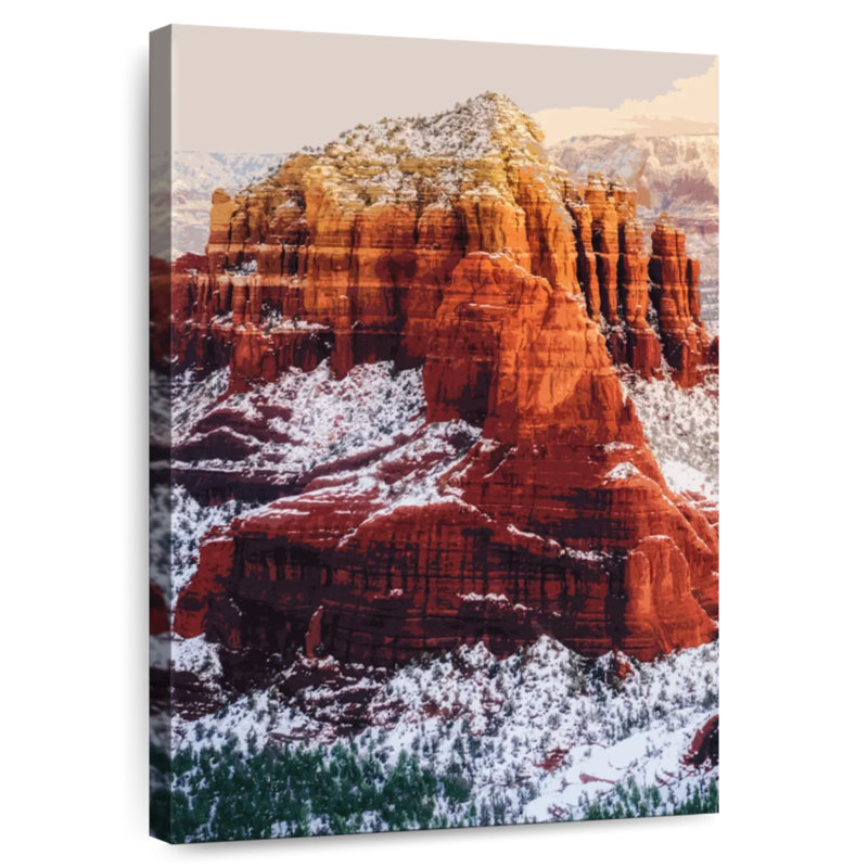 Illustration de neige Alvord Sedona, Arizona, H 12 po x l 8 po