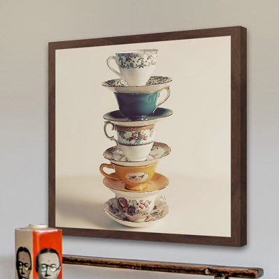 « tasse à thé stack », reproduction de photo encadrée