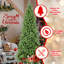 Arbre de Noël mince 9 pi - 2152 pointes, branches en PE + PVC, conception à charnières pour une installation facile, support en métal stable - idéal pour les coins et les petits espaces-1362357405