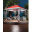 4m x 4m Pop Up Gazebo with Mosquito Net, Waterproof Double Roof Garden Shelter with Carry Bag-129604990