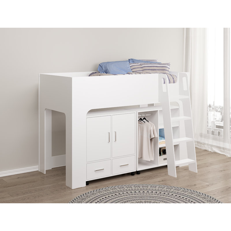 Webrook 90 X 190cm Mid Sleepers with Storage Included, White