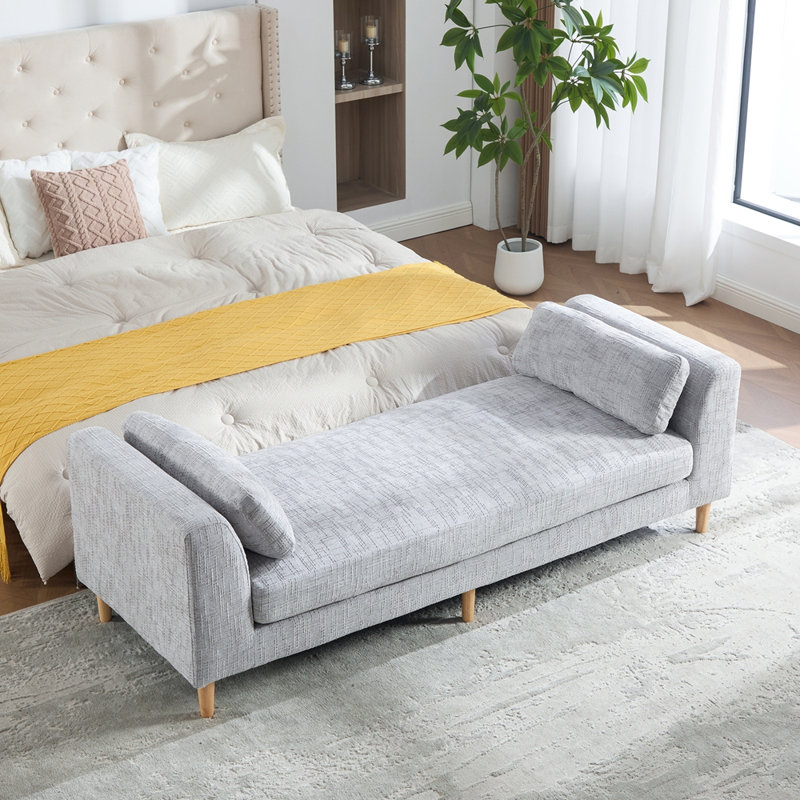 Canapé-lit en chenille avec 2 traversins, Gris, Gris