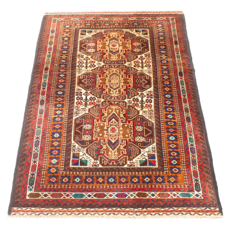 Tapis brun foncé Teimani 3 pi 7 po x 6 pi 6 po