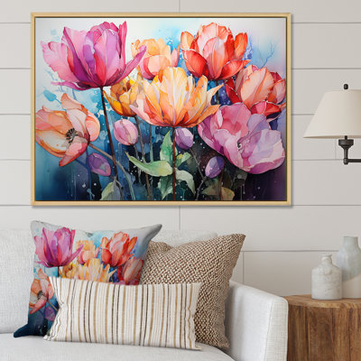 Les tulipes viennent vivantes avec un pinceau féroce sur toile