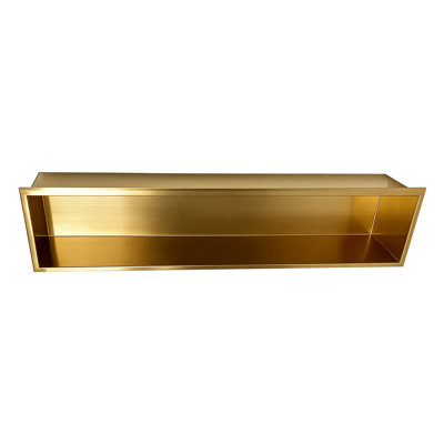 Noah12x36-Gd 12"X36" Rectangular Brushed Brass Shower Niche
