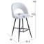 Swivel Upholstered Counter Stool with Metal Frame-1474202714