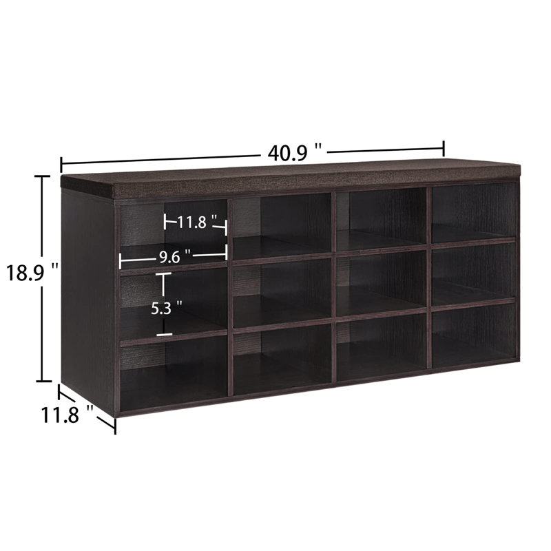 Upholstered Storage Bench, Espresso