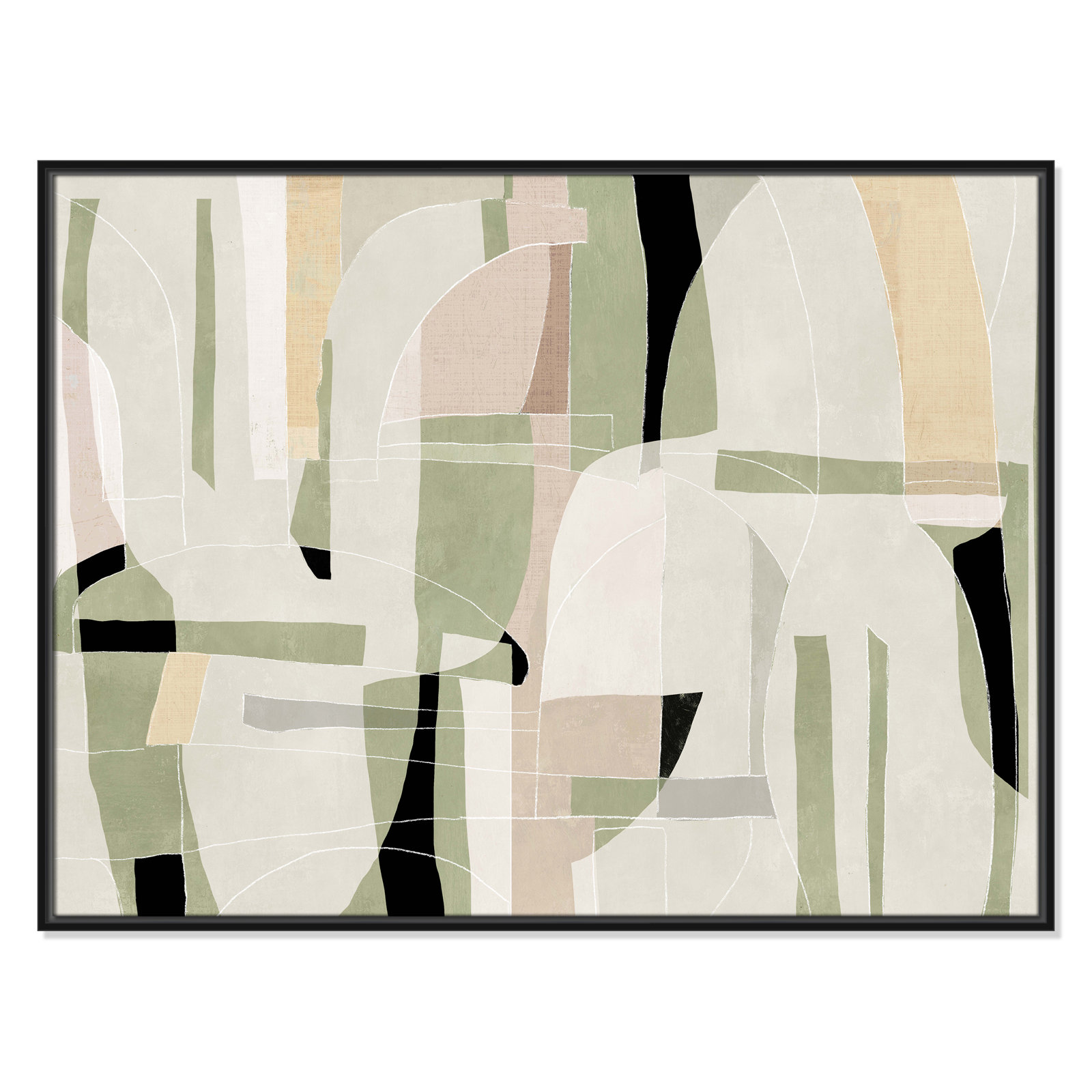Sunny Barcelona - Floater Frame Canvas, Black, 41.5" W x 31.5" H
