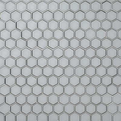 Rivella Hexagon 11 in. x 12 in. Glossy Glass Mosaic Wall Tile