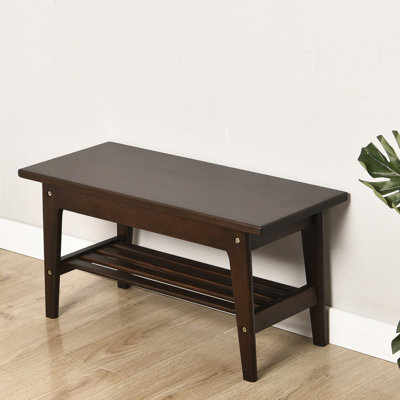 2 Pair Solid Wood Shoe Storage Bench