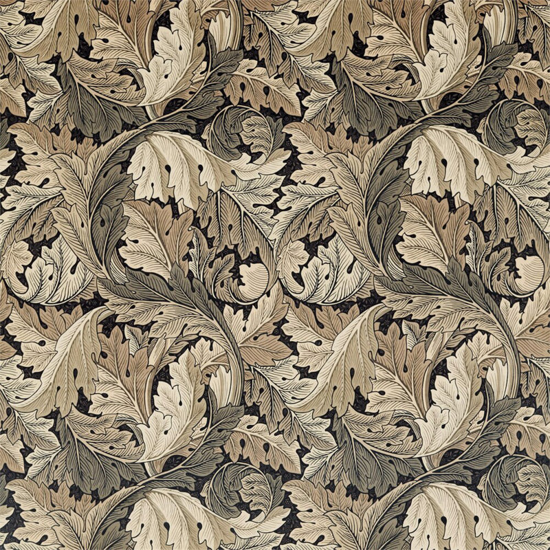 Acanthus Fabric, Charcoal/Gray
