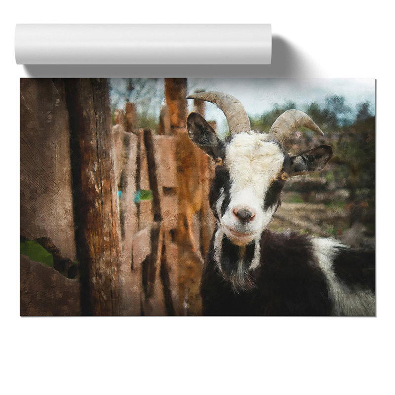 Goat Painting - Frameless Print, 42cm H x 59cm W x 0.1cm D