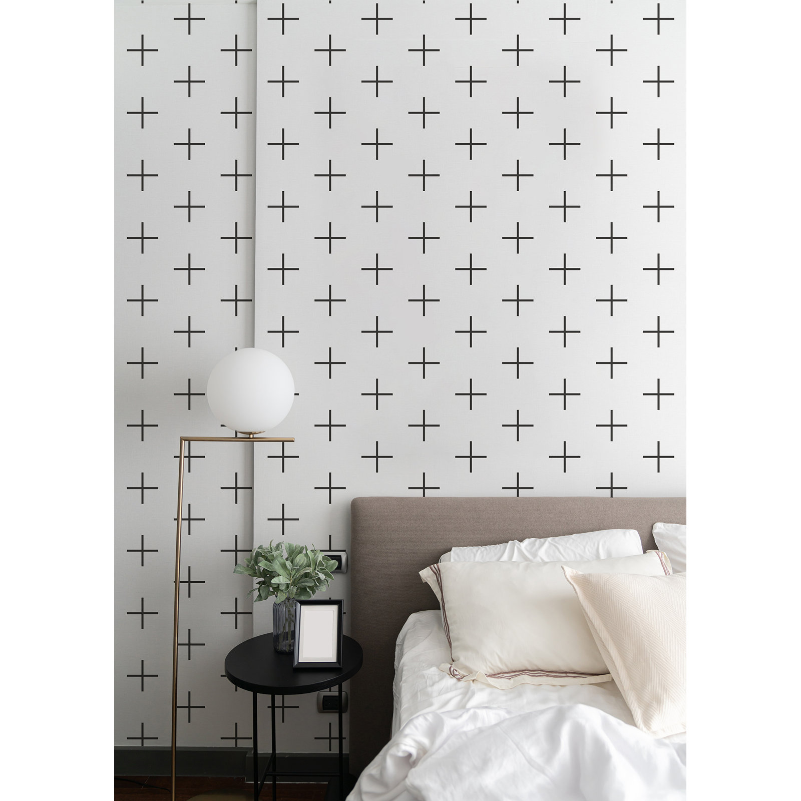 Addition Large Peel & Stick Wallpaper Roll, Black/White, Non-pasted
