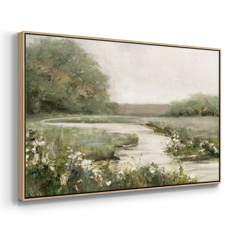 Toile tendue encadrée Quiet Path, H 17 po x l 25 po x P 2 po, Cadre en bois naturel