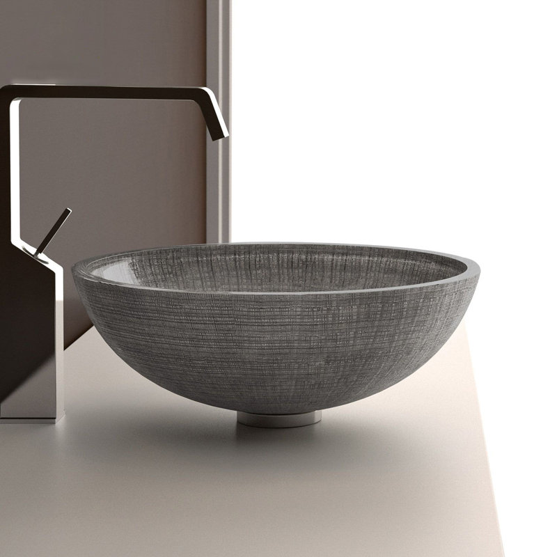 Atelier 17.4'' L Bathroom Sink, Silver/Black