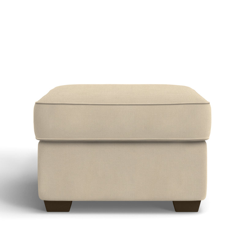 Gemi Upholstered Ottoman, Bayou Stone Canvas