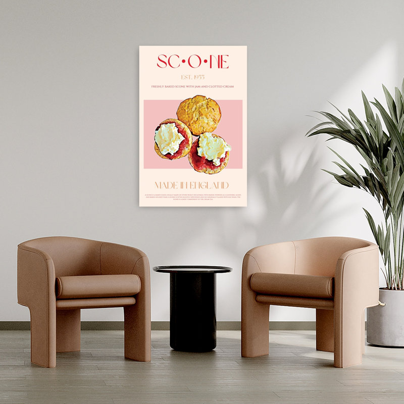 «English Scone Delight», art mural rétro rétro coloré, H 36 po x l 24 po