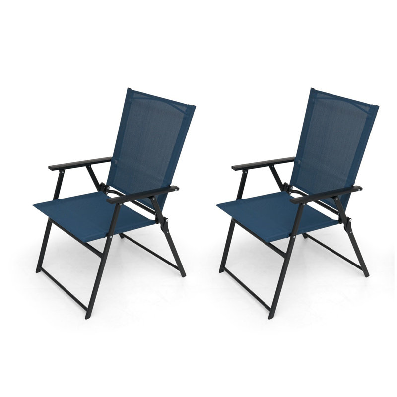 Ensemble de 2 chaises pliantes Kimyatta, Bleu marine