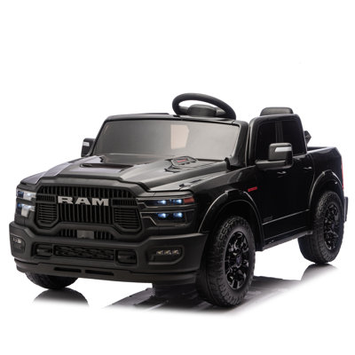 24V 160W Officially Licensed Dodge RAM 2500 Design 2-Seater  Ride On Truck,W/ Remote Control,W/2WD&4-Wheel Suspension,Storage Space&High Door Design,Built-In Music&Bluetooth,USB/MP3 Port For 3-6