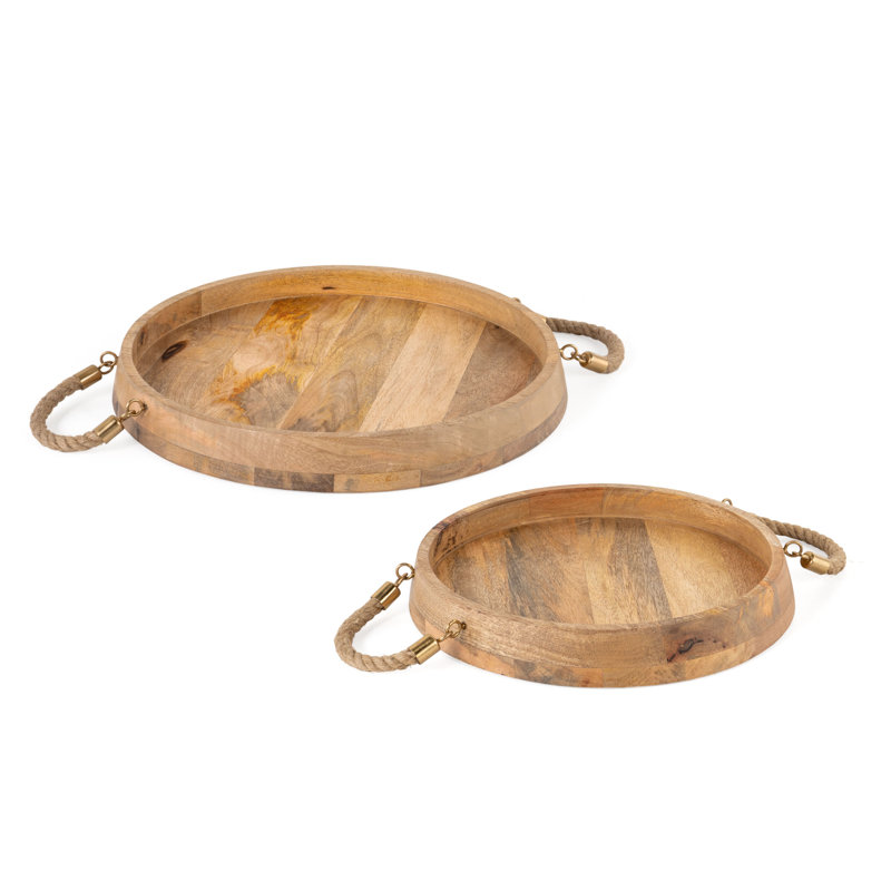 Ellouise Solid Wood Tray - Set of 2
