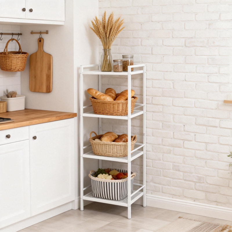 39cm W Metal Storage Rack, White