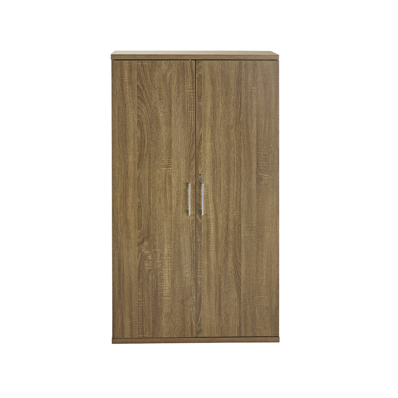 Wines Office Storage Cupboard, 2 Door Lockable 3 -Shelf Storage Cabinet, Dark Oak