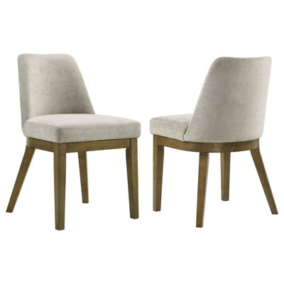 Ensemble de 2 chaises d'appoint rembourrées brun clair clair