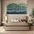 Woven Boho Macrame Wall Hanging Home Decor Tapestry Dip-Dyed Large Modern Fiber Colorful Mountain Landspace For Living Room (Green)