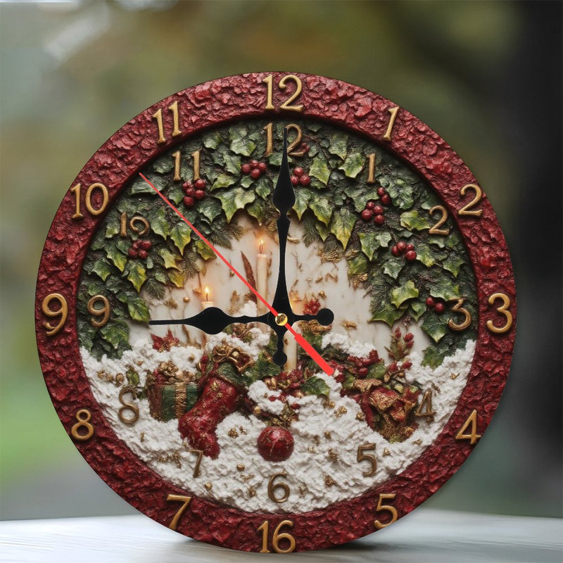 Christmas-clock-candles-and-gifts