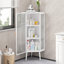 Armoire de plancher en verre trempé 22,76 po - blanc, pour chambre à coucher, salle de bain, salon, 3 armoires blanches pratiques et élégantes, portes, robustesse moderne-1401132967-1401132965