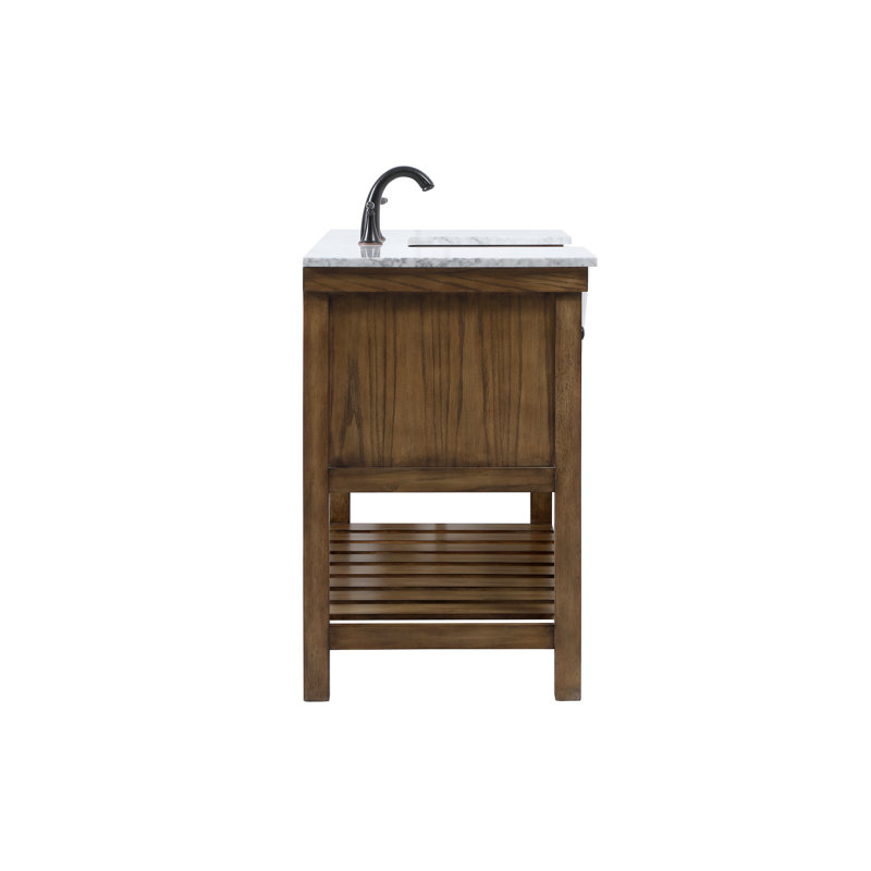 Pelaghia 48'' Single Bathroom Vanity with Marble Top, Driftwood