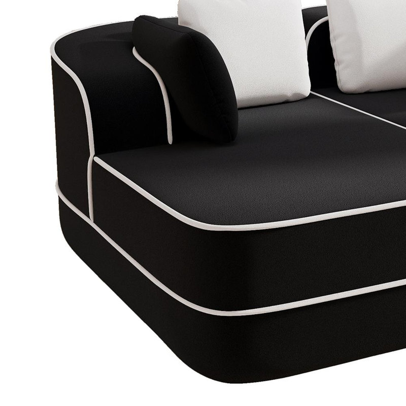 Canapé modulaire 77,2 po Teddy, Noir