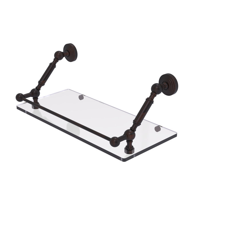 Tablette flottante avec barre de galerie hertzler, Bronze vénitien, H 7,3 po x l 18 po x P 8,6 po